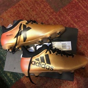 Adidas X 17.3FG Gold and Black Soccer Cleats